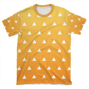 Demon Slayer Zenitsu Agatsuma Haori Pattern AOP T-shirt Tee