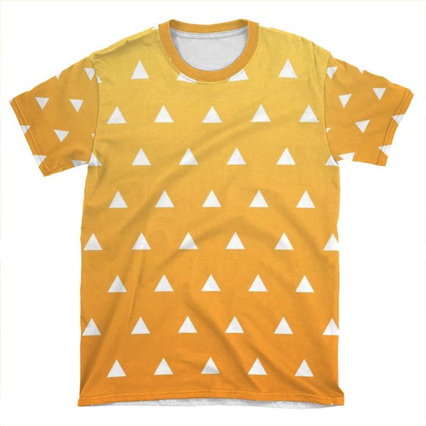 Demon Slayer Zenitsu Agatsuma Haori Pattern AOP T-shirt Tee