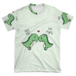 Dino Love! (Hug Me!) AOP T-shirt Tee