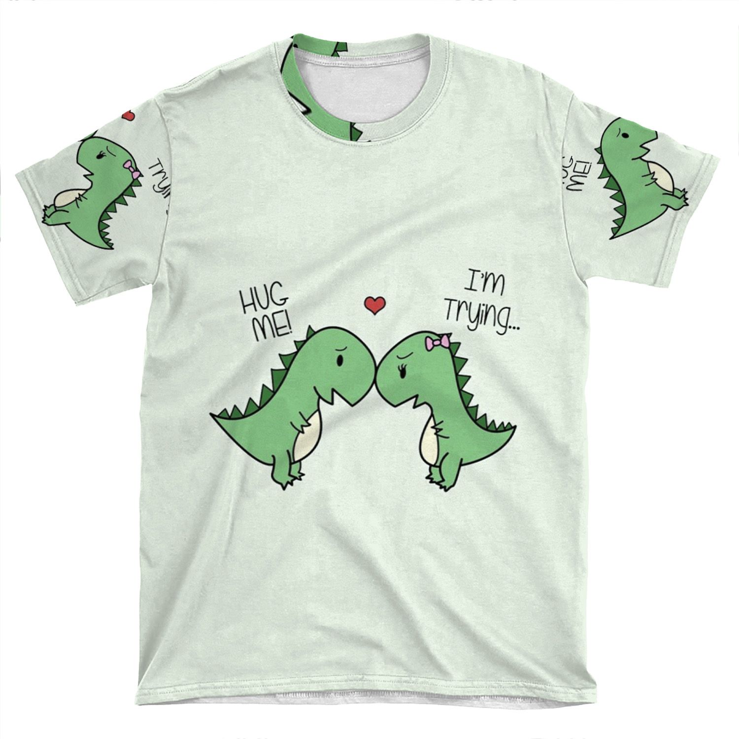 Dino Love! (Hug Me!) AOP T-shirt Tee