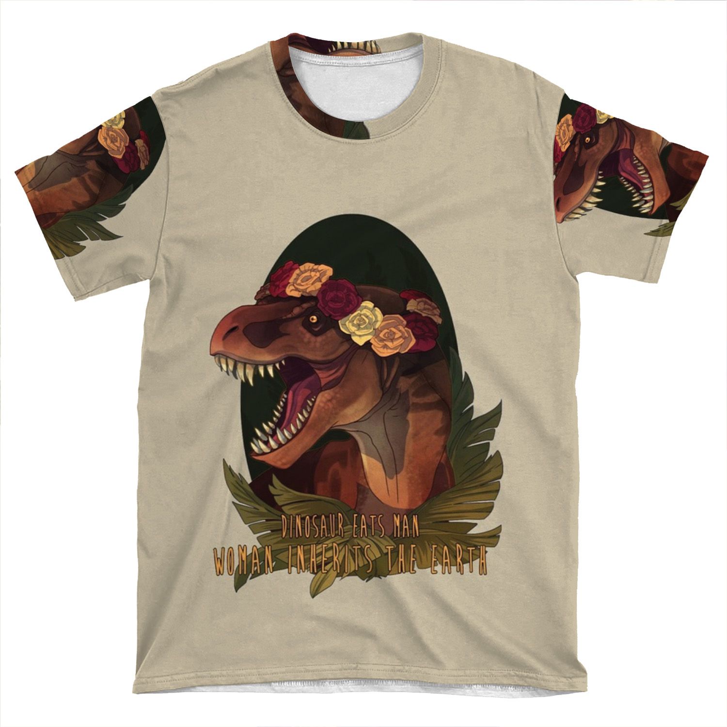 Dinosaur Eats Man AOP T-shirt Tee