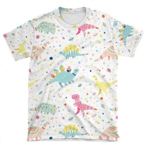Dinosaur Pattern AOP T-shirt Tee