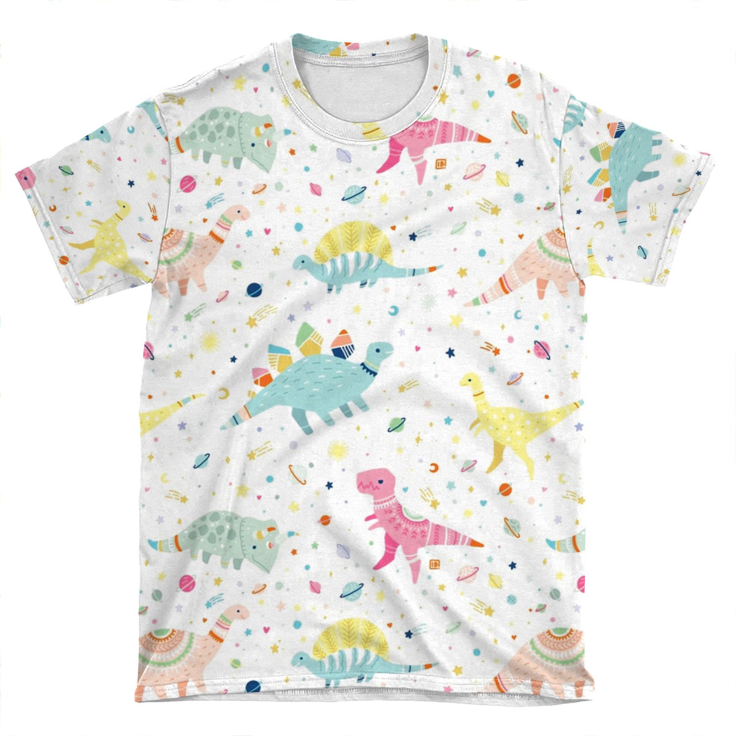 Dinosaur Pattern AOP T-shirt Tee