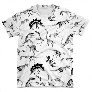 Dinosaur Skeleton Diagrams AOP T-shirt Tee
