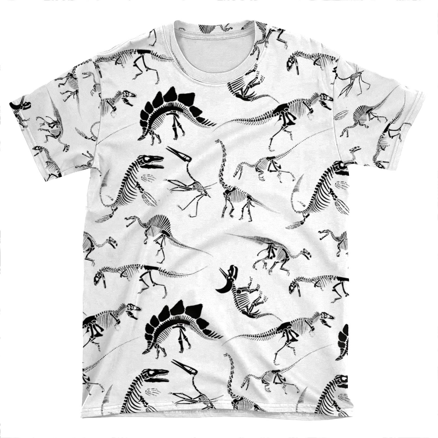 Dinosaur Skeleton Diagrams AOP T-shirt Tee
