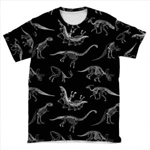 Dinosaur Skeletons AOP T-shirt Tee