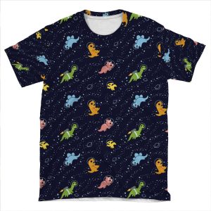 Dinosaurs In Space 2 AOP T-shirt Tee