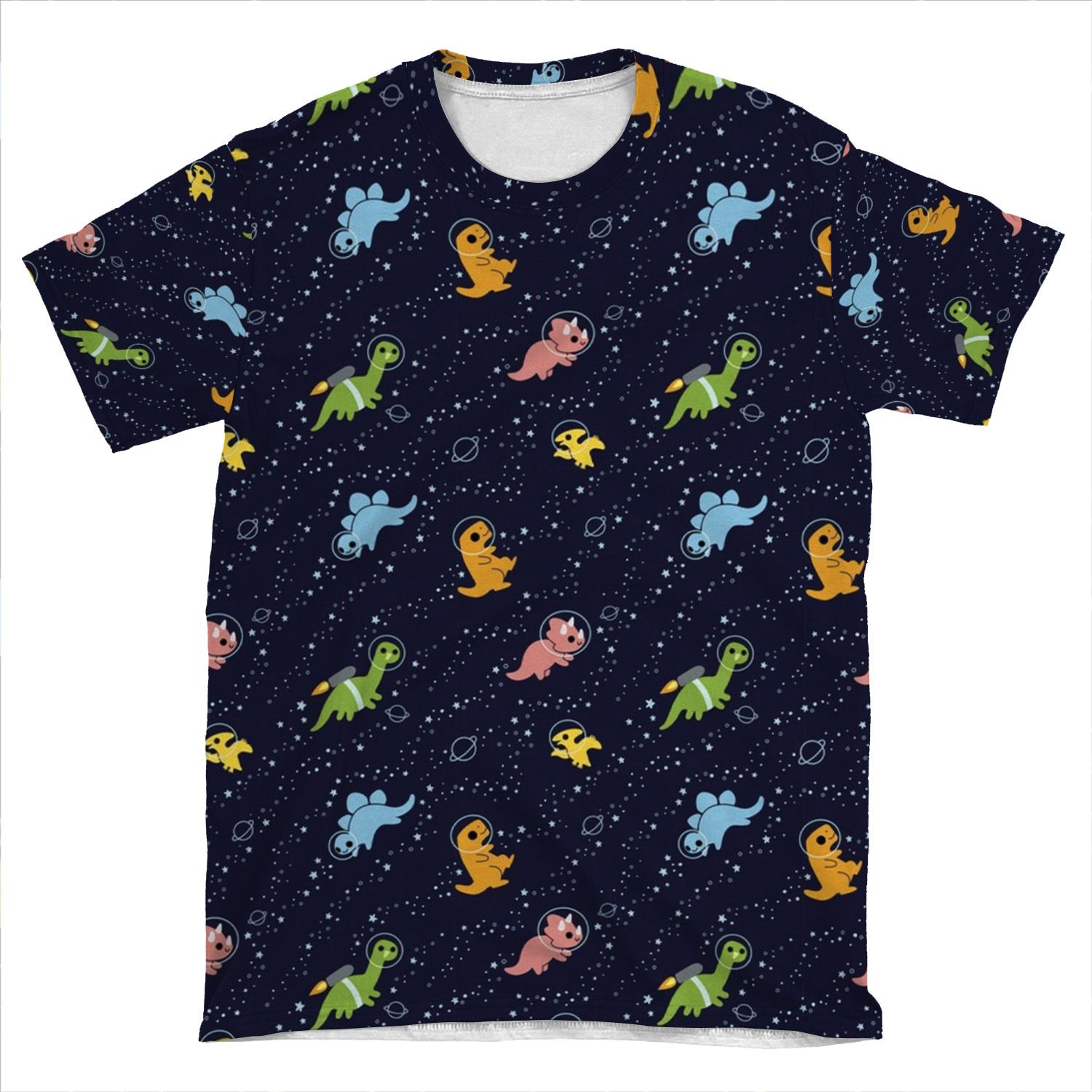 Dinosaurs In Space 2 AOP T-shirt Tee