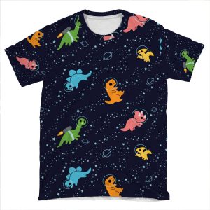 Dinosaurs In Space AOP T-shirt Tee