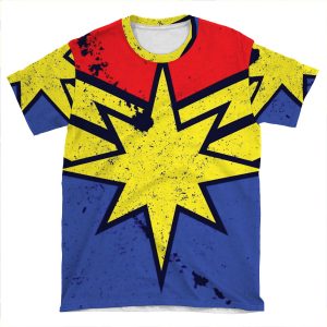 Distressed Super Heroine AOP T-shirt Tee