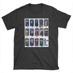 DOCTOR WHO and the TARDIS Fourteen Doctors POP ART T-shirt Tee