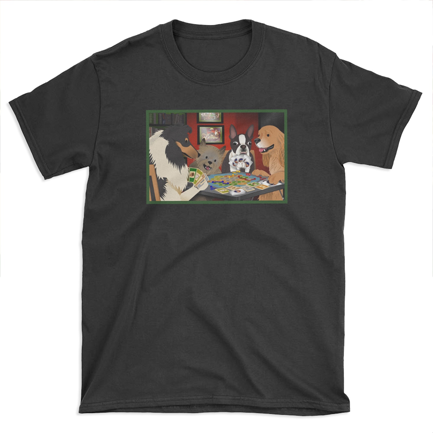 Dogs Playing Settlers of Catan T-shirt Tee