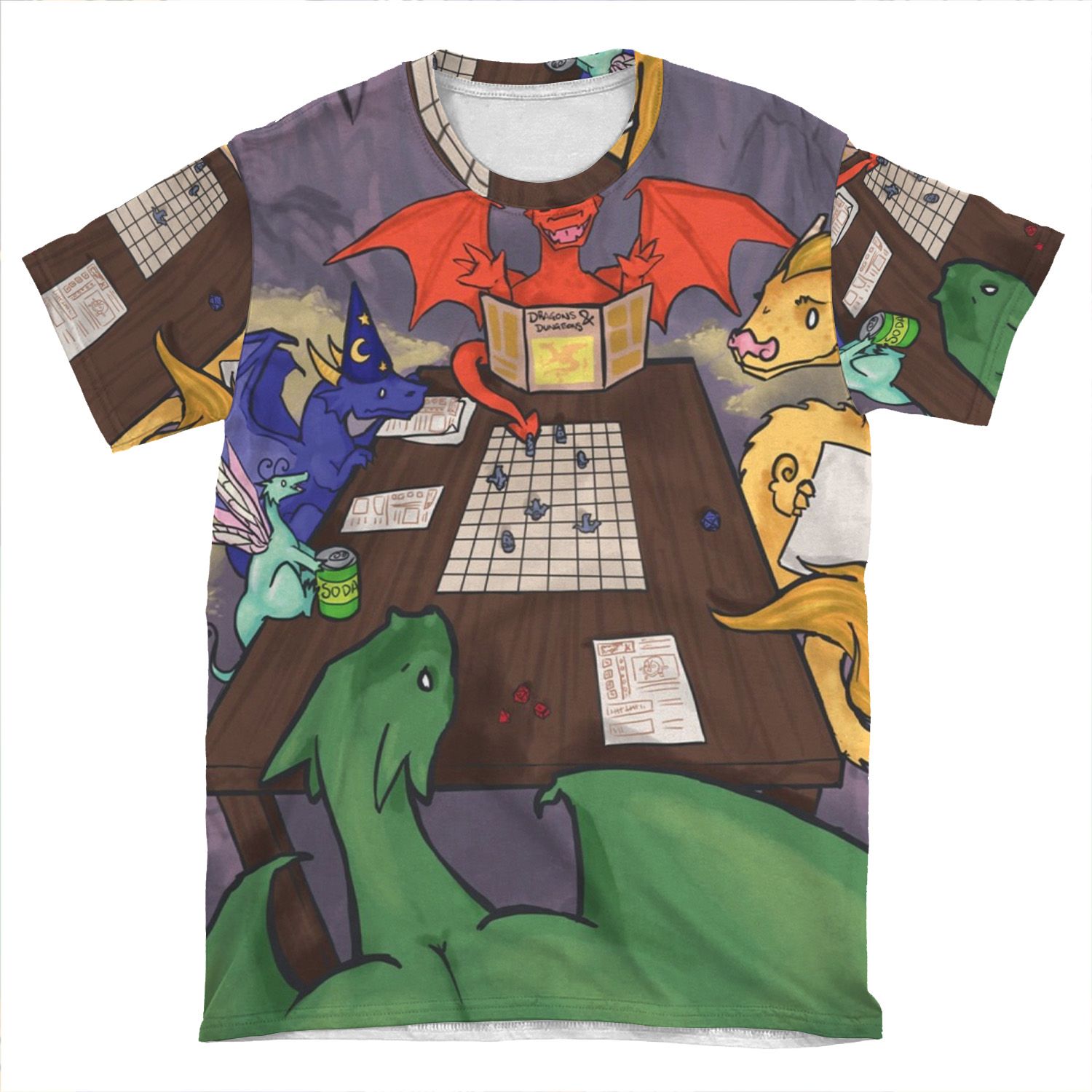 Dragons And Dungeons AOP T-shirt Tee