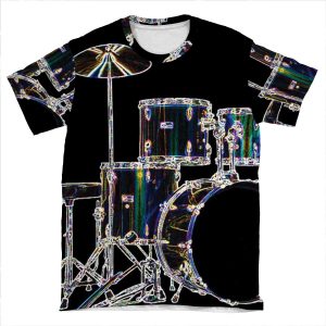 Drum Set 2 Neon AOP T-shirt Tee