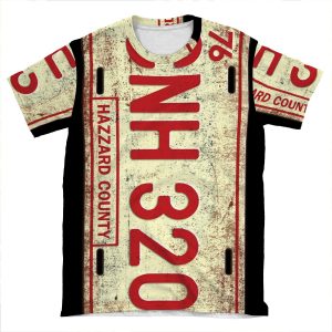 Dukes Of Hazzard - General Lee License Plate AOP T-shirt Tee