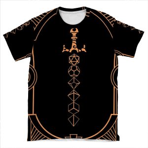 Dungeon Armorys Magical Orange Dice Sword Tabletop Rpg Gaming AOP T-shirt Tee