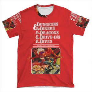 Dungeons & Diners & Dragons & Drive-Ins & Dives: Escape From Flavortown AOP T-shirt Tee