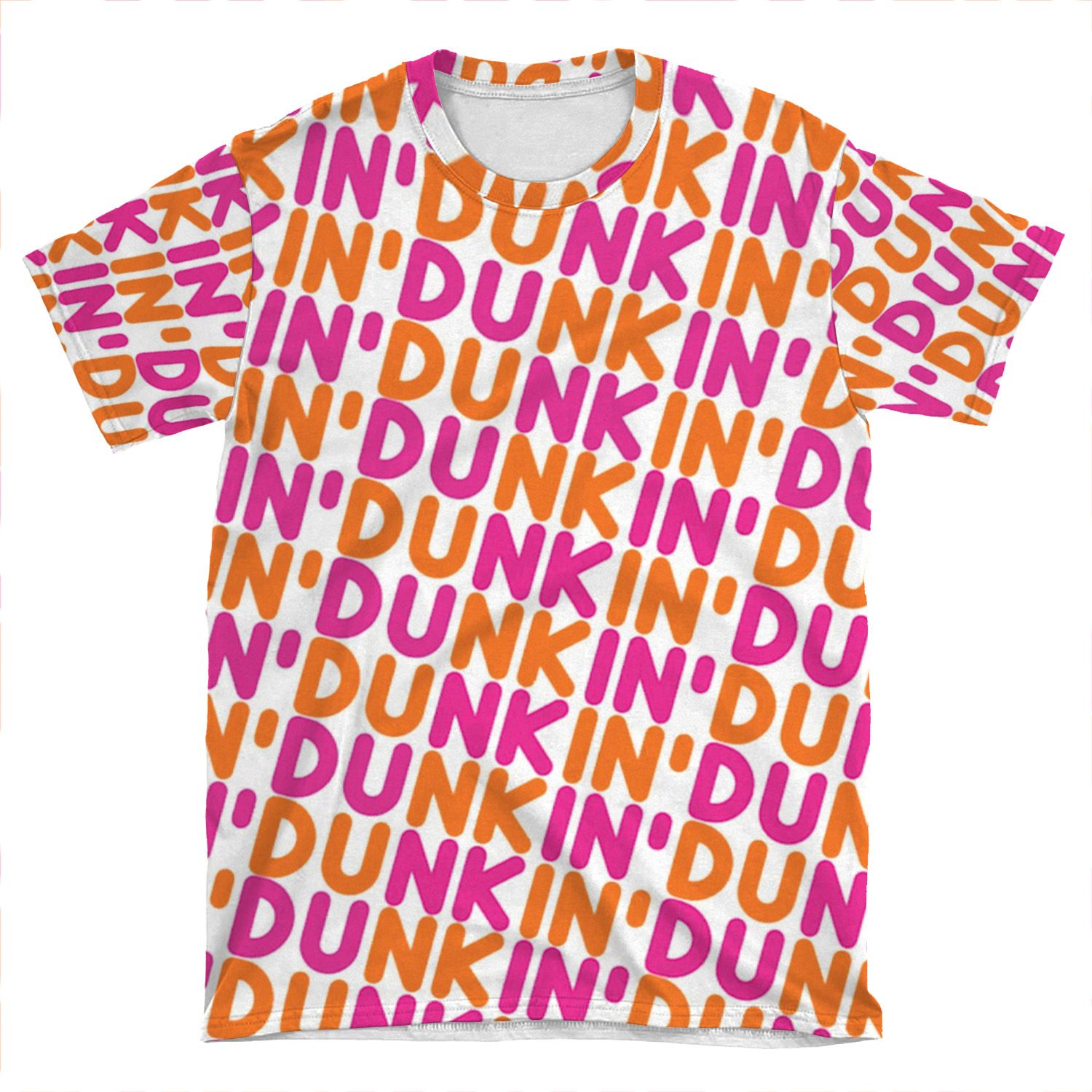 Dunkin Donuts Inspired Font AOP T-shirt Tee