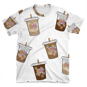 Dunkin Iced Coffee Print AOP T-shirt Tee