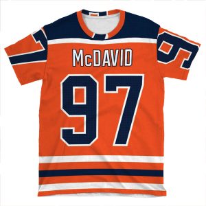 Edmonton Oilers Connor Mcdavid Home Jersey Back AOP T-shirt Tee
