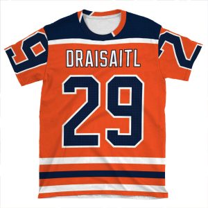 Edmonton Oilers Leon Draisaitl Home Jersey Back Phone AOP T-shirt Tee