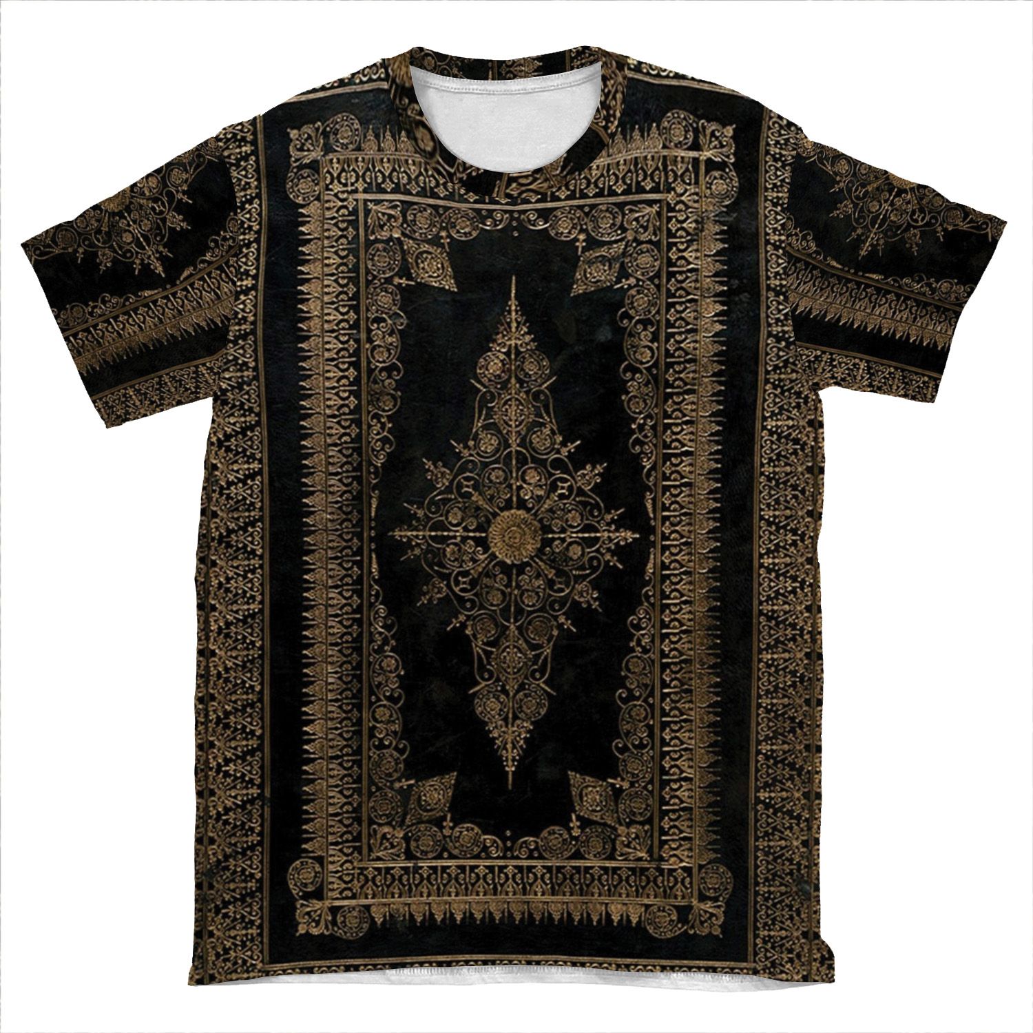 Elizabethan Style Gilded Book Cover Design AOP T-shirt Tee