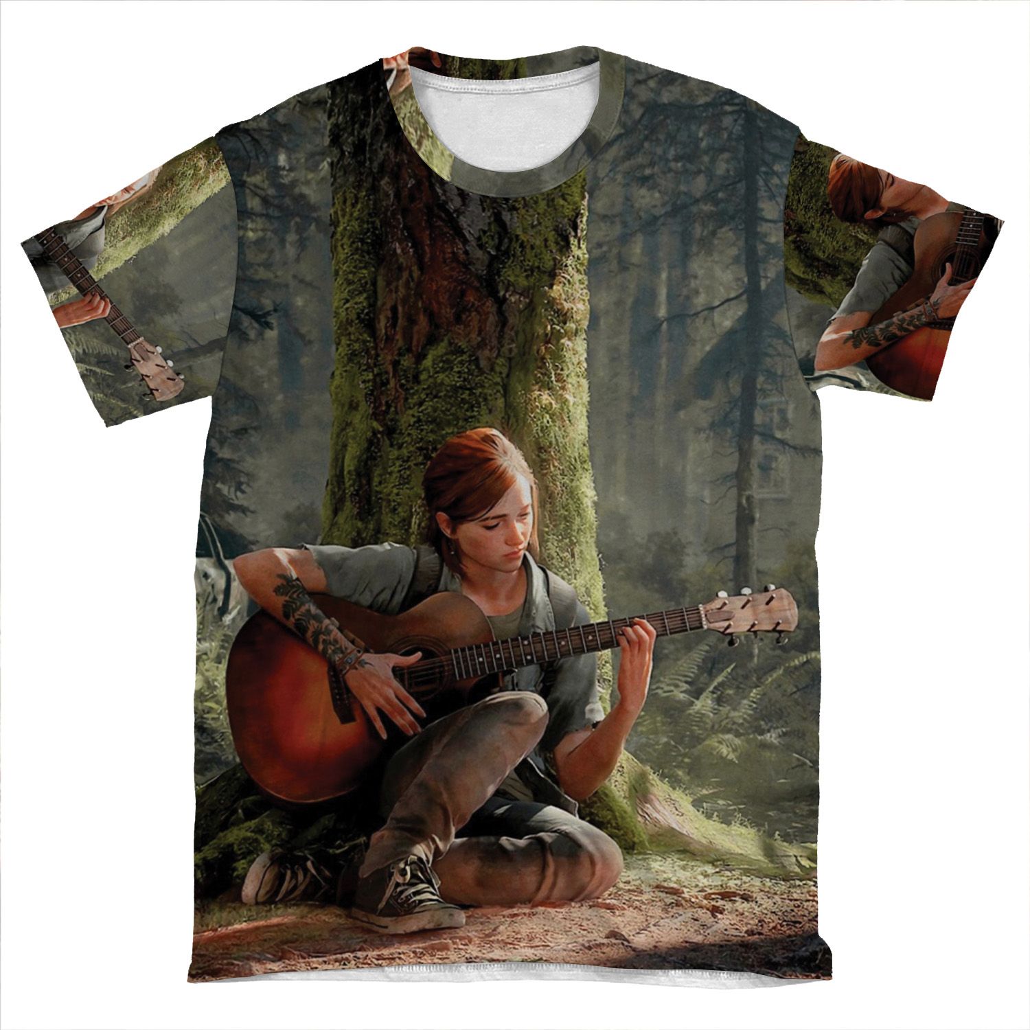 Ellie Playing Her Guitar 4K | The Last Of Us Part 2 AOP T-shirt Tee