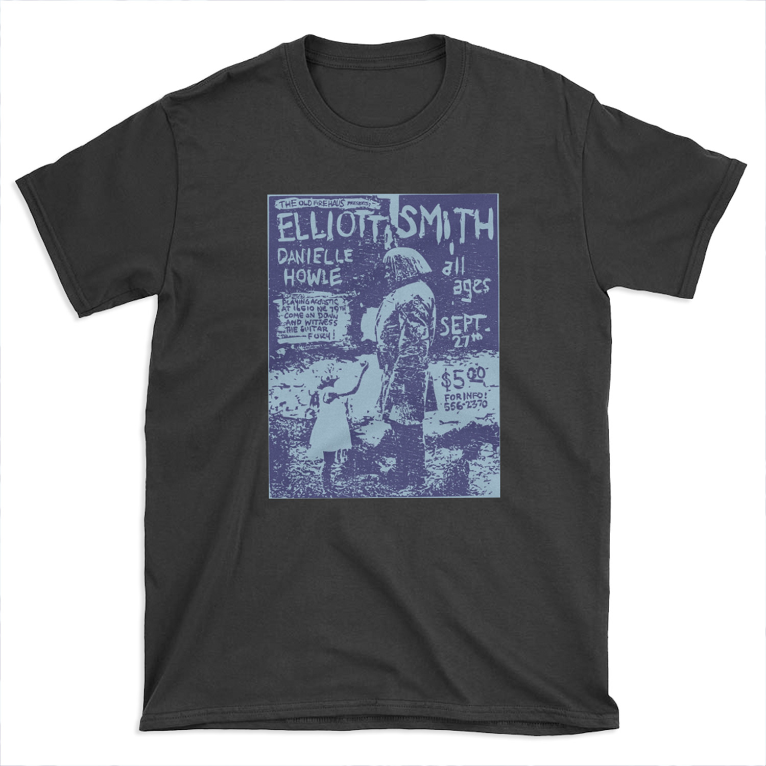 Elliott Smith Live (distressed design) T-shirt Tee