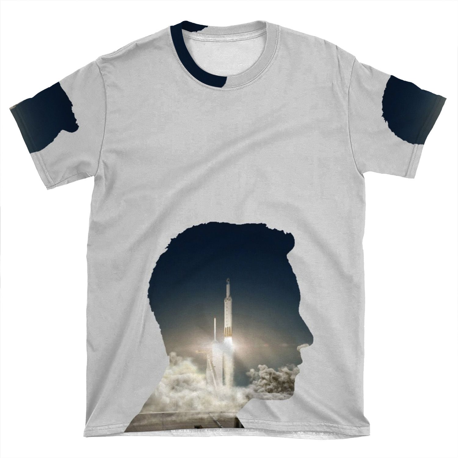 Elon Musk Launch Silhouette AOP T-shirt Tee