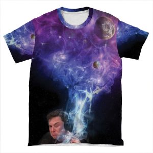 Elon Musk Smoking The Universe AOP T-shirt Tee