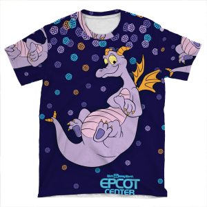 Epcot Center Confetti Figment AOP T-shirt Tee