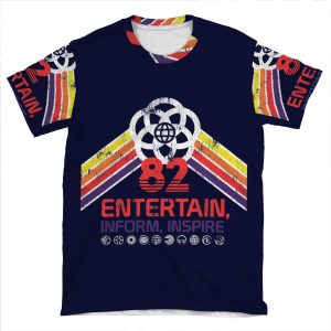 Epcot Shirt - Distressed Logo - Entertain Inform Inspire AOP T-shirt Tee