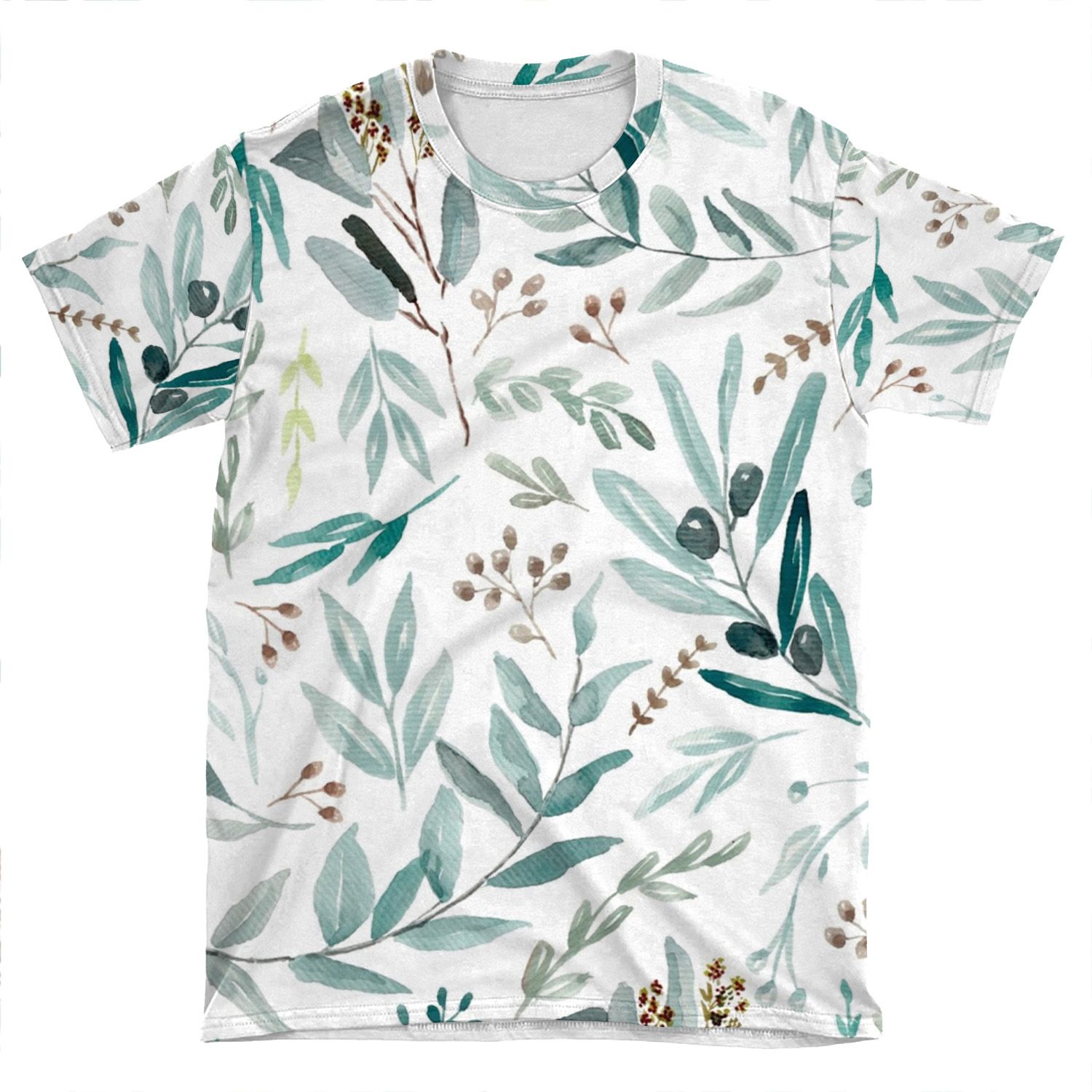 Eucalyptus Pattern AOP T-shirt Tee