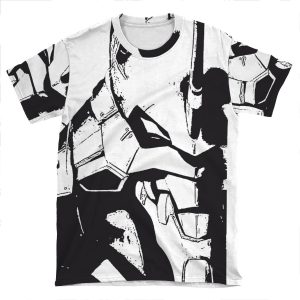 Evangelion Unit-01 Black And White AOP T-shirt Tee