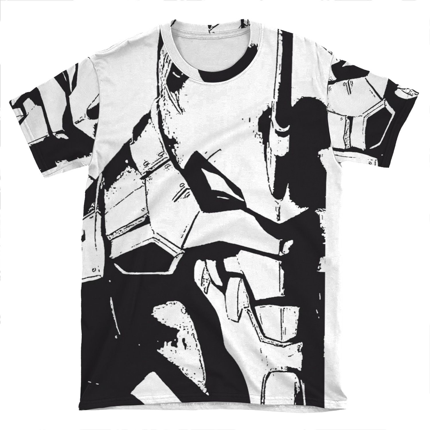 Evangelion Unit-01 Black And White AOP T-shirt Tee