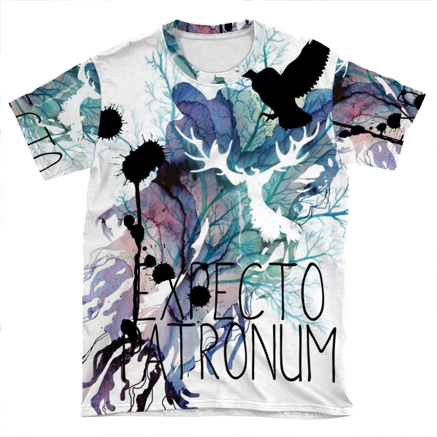 Expecto Patronum Hedwig Watercolour 2 AOP T-shirt Tee