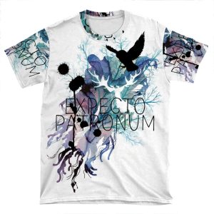 Expecto Patronum Hedwig Watercolour AOP T-shirt Tee