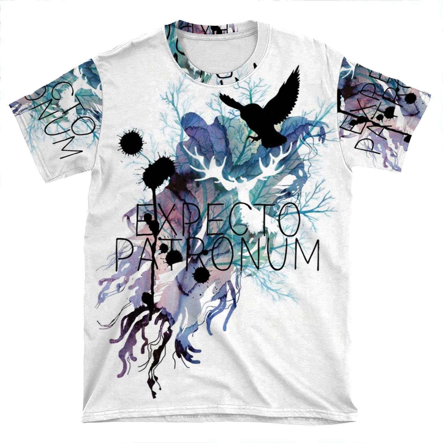 Expecto Patronum Hedwig Watercolour AOP T-shirt Tee