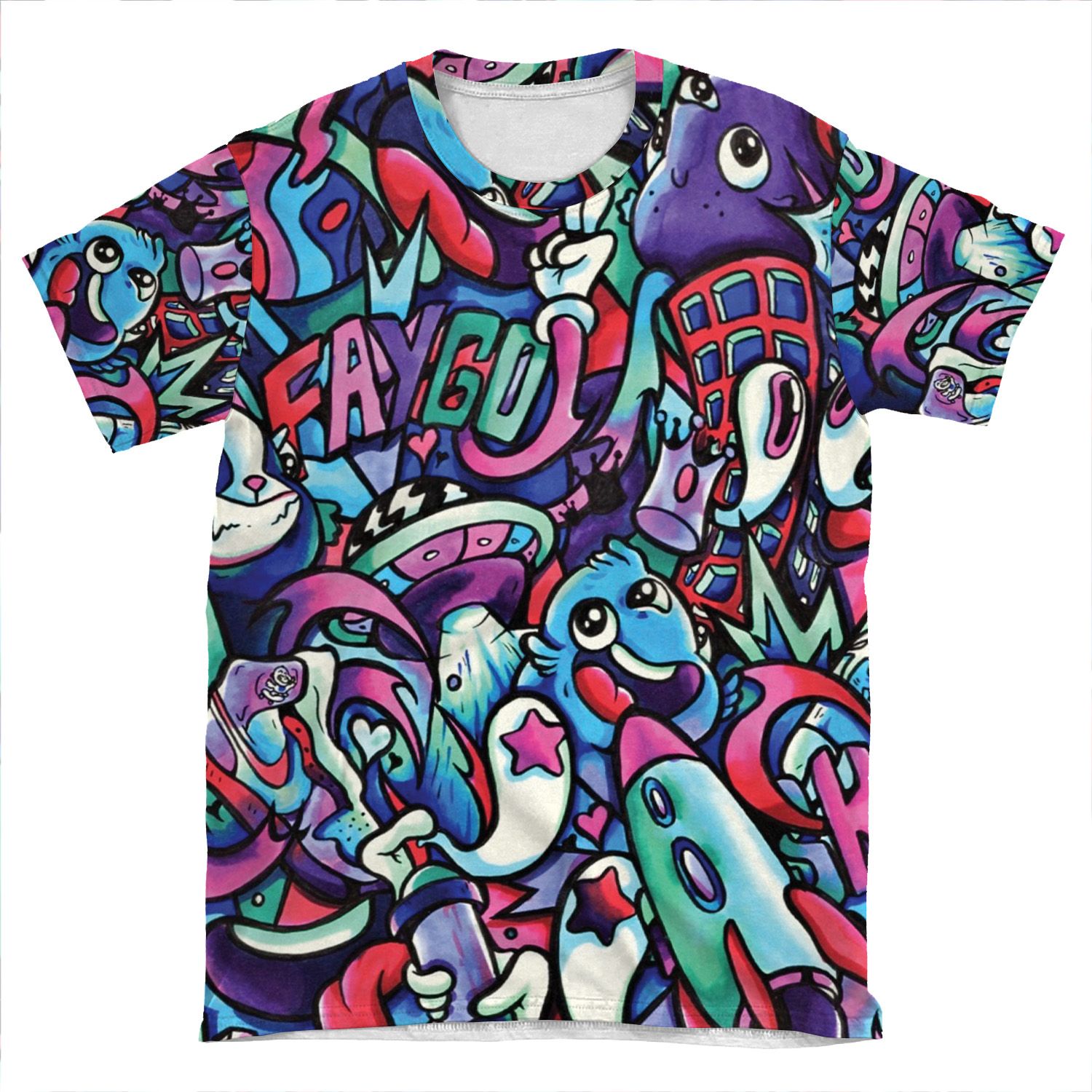 F A Y G O - Copic Marker Doodle Art AOP T-shirt Tee