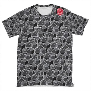 Fantasy Dice Pattern AOP T-shirt Tee