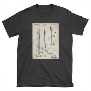 Fender Precision Bass Guitar US Patent Art T-shirt Tee