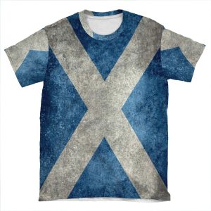Flag Of Scotland - Grungy Vintage Version AOP T-shirt Tee
