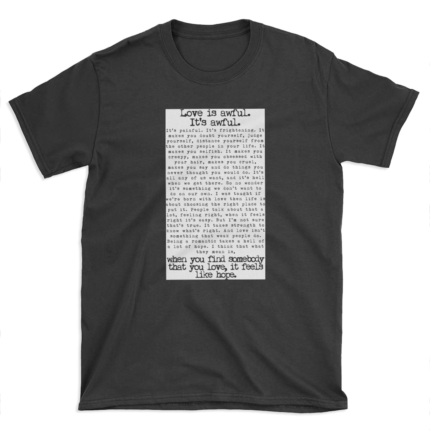 Fleabag Love Speech| Hot Priest Wedding| Typewriter Quote T-shirt Tee