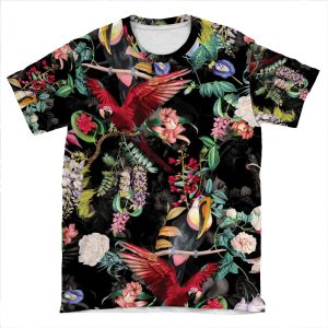 Floral And Birds Ix AOP T-shirt Tee