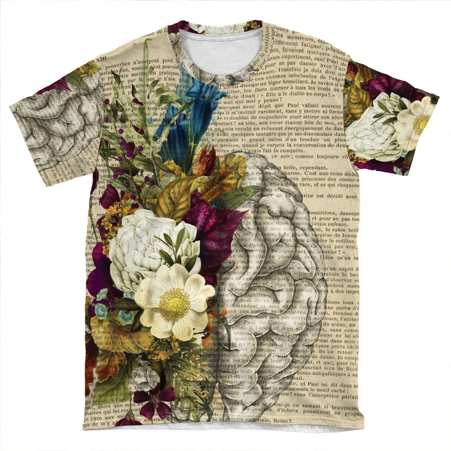 Floral Brain AOP T-shirt Tee