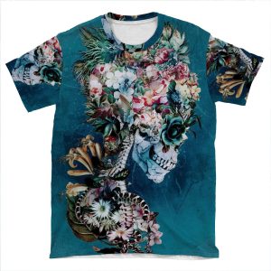 Floral Skull Rp AOP T-shirt Tee