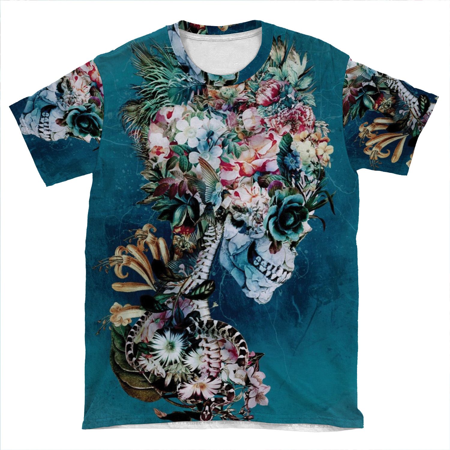 Floral Skull Rp AOP T-shirt Tee
