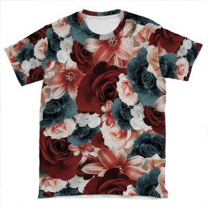 Flower Fuse Pattern AOP T-shirt Tee