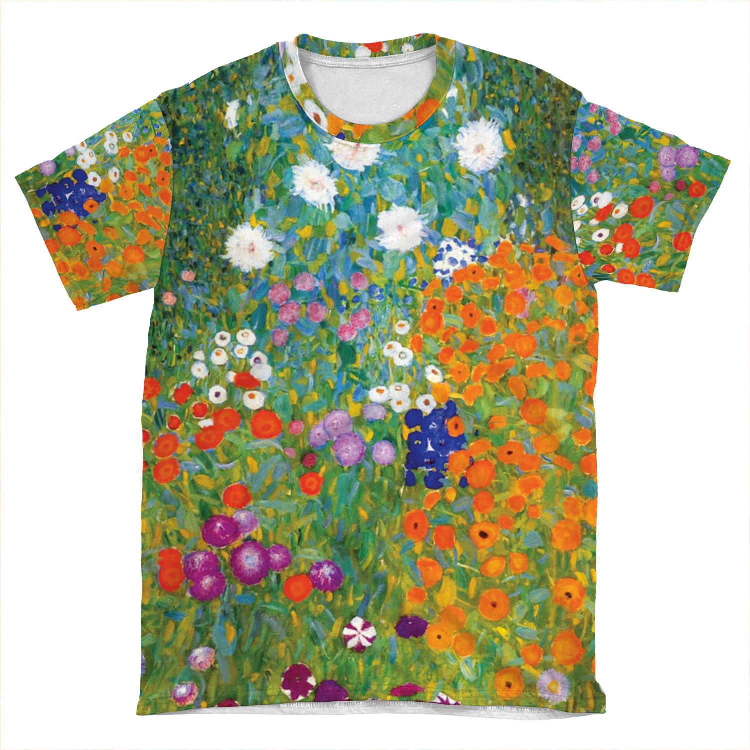 Flower Garden By Gustav Klimt Vintage Floral AOP T-shirt Tee