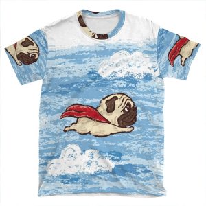 Flying Pug AOP T-shirt Tee